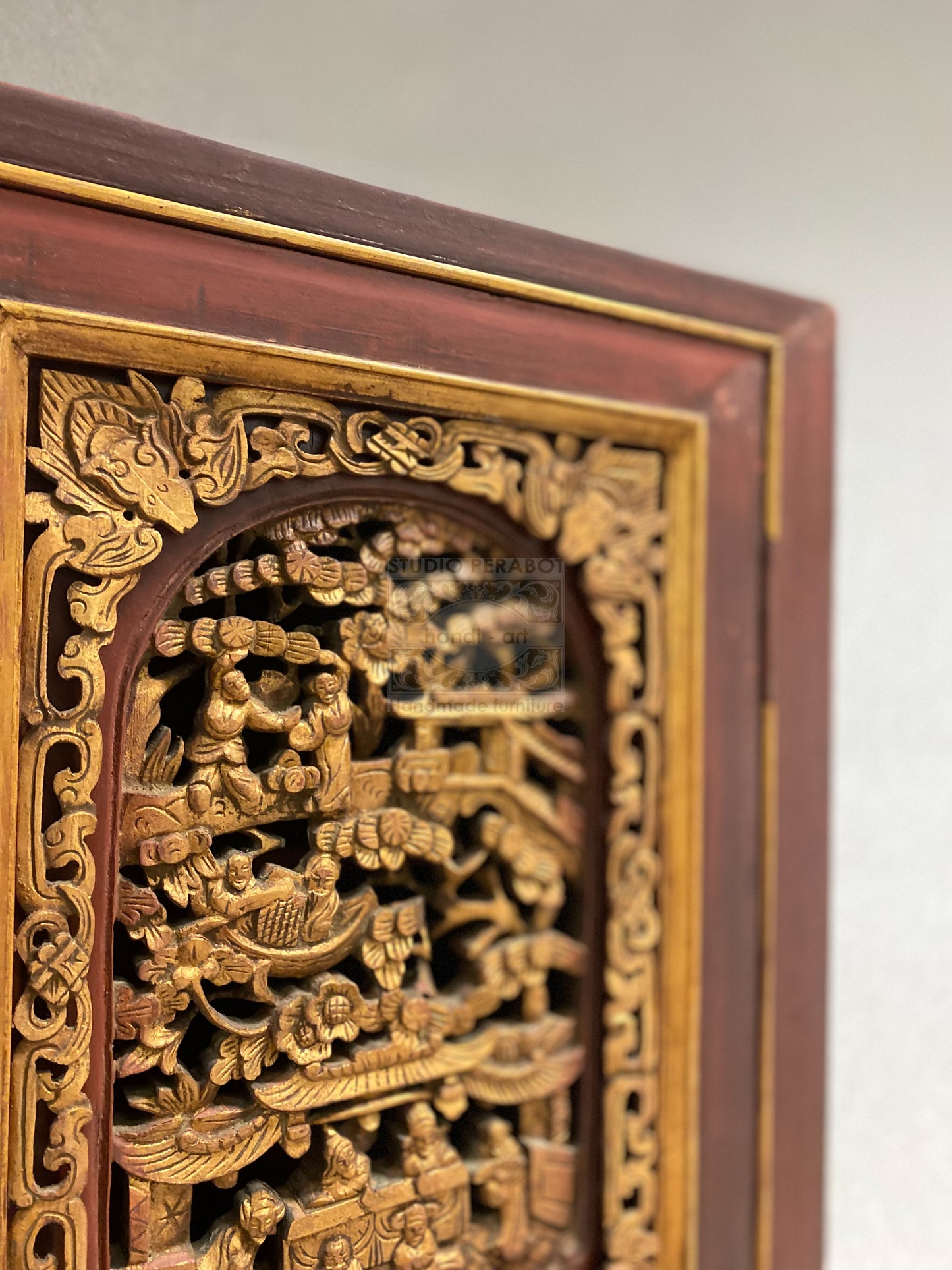 Original China Antique Carving Cabinet - 2 Doors