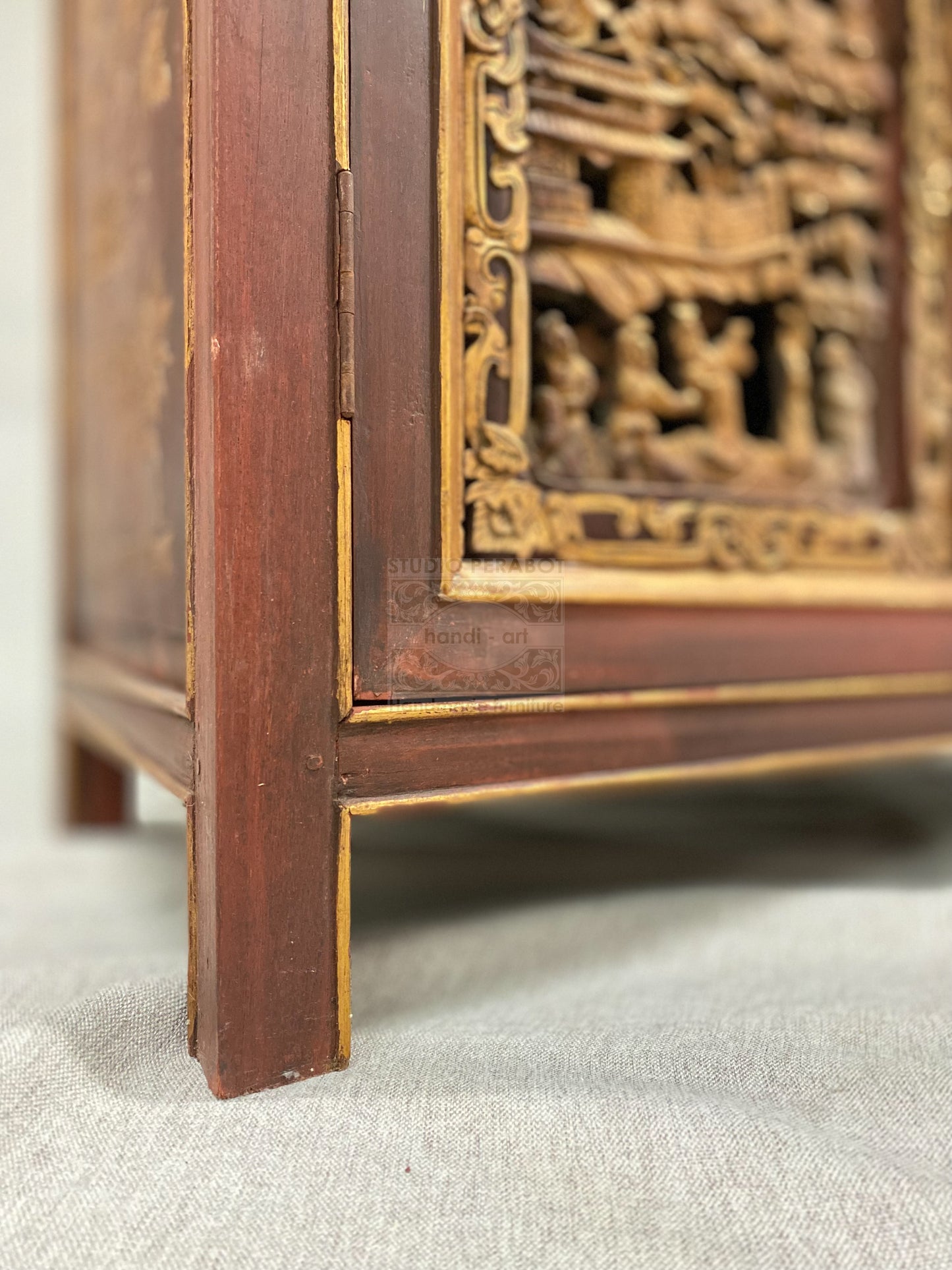 Original China Antique Carving Cabinet - 2 Doors
