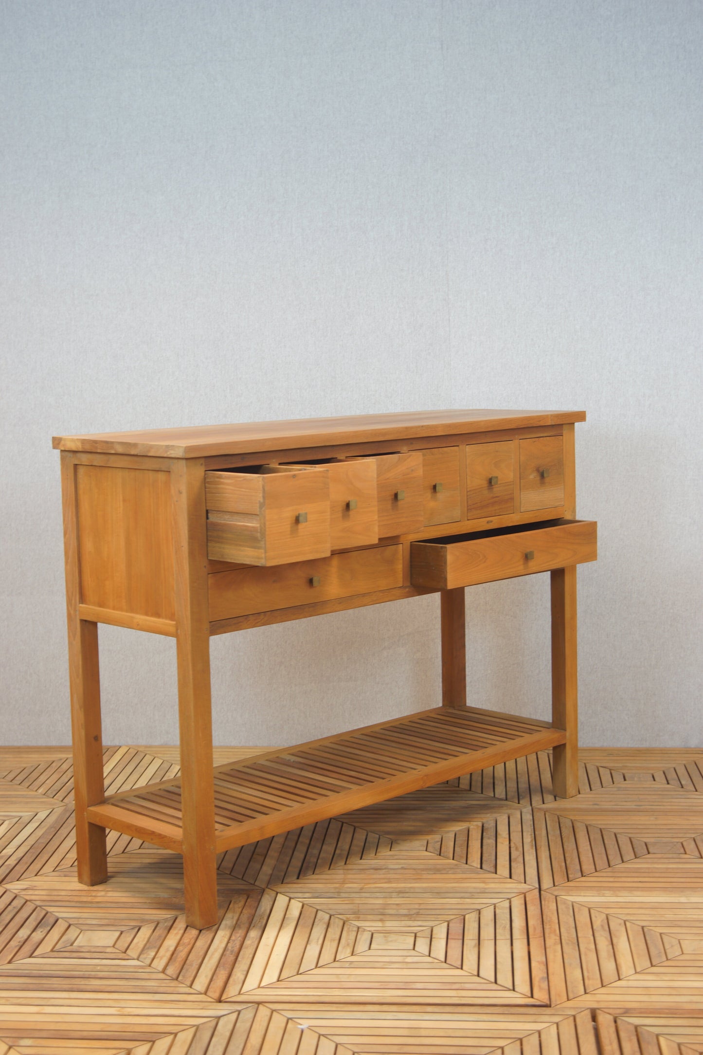 Contemporary Console Table 8 Drawers
