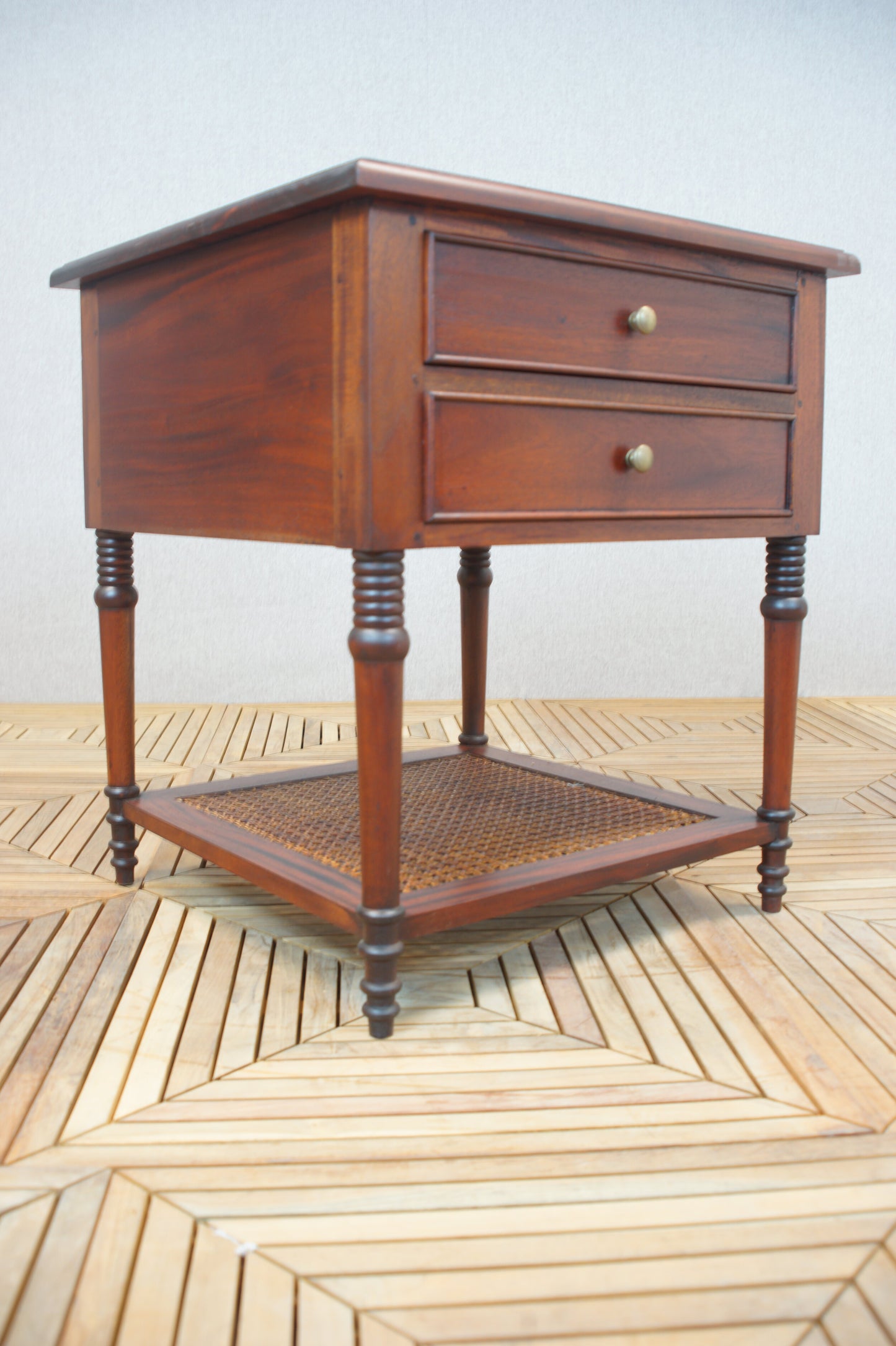 British Colonial 2-Drawer Side Table