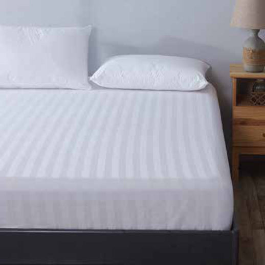 Bedding - Fitted Bed Sheet | 3CM stripes White
